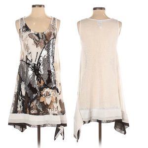 Fleur de Lis Mini Tunic Dress Sequin sz S